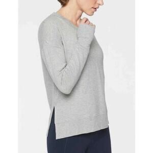 Athleta Medium Highland Crossback Gray Sweater